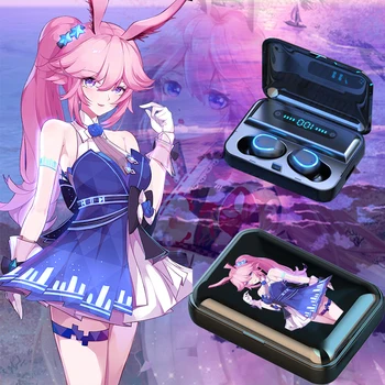 Hra Honkai Vplyv Bluetooth slúchadlá Pre Android Bezdrôtové Slúchadlá 5.0 Plnenie box HD Anime Kiana Kaslana Raiden Mei cosplay