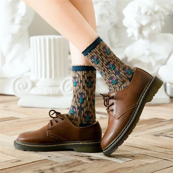 Insta-Style Retro Zásobník Nové Ponožky Módne Tisíc Vtákov Tartan Japonský Štýl Preppy Švp Oddelenie Mid-Trubice Ponožky Pre Dievčatá