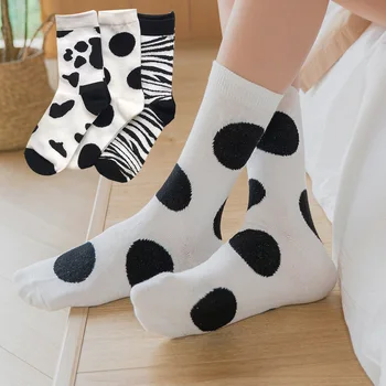 Jeseň Priedušná Tvarovanie Ženy 'S Dot Farebné Bavlnené Ponožky