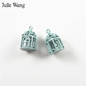 Julie Wang 5 KS Zliatiny Zinku Farebné Duté Birdcage zobrazili kľúčové tlačidlá Pre Náhrdelník Prívesky, Náušnice, Náramok Šperky, Takže Príslušenstvo