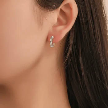 Luxusné Rakúsko Crystal Svadobné Šperky Stud Náušnice pre Ženy U Tvarované Nosenie Ženských Náušnice na Darček