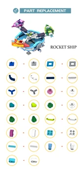 MOC Priestoru Rocket Vzducholoď Loď 3000 Stavebné Bloky High-Tech Galaktickej Rocketship Tehly Model Hračky Pre Deti Vianočné Darčeky