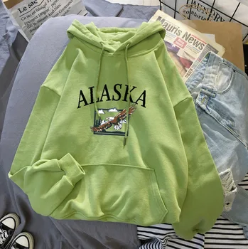 Mužov a žien Alaska Kapucňou sveter Y2K Bežné Hoodie Páry Mikina Nadrozmerná Jeseň Kabát Športové Voľné Oblečenie Páry