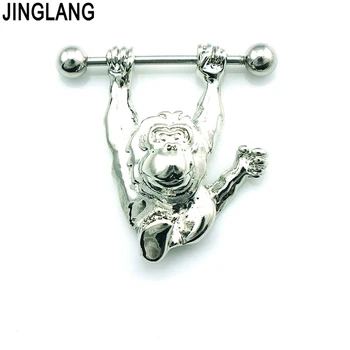 Móda Klasické Bradavky Krúžky Z Nehrdzavejúcej Ocele Činku Opice Prsia Piercing Body Šperky