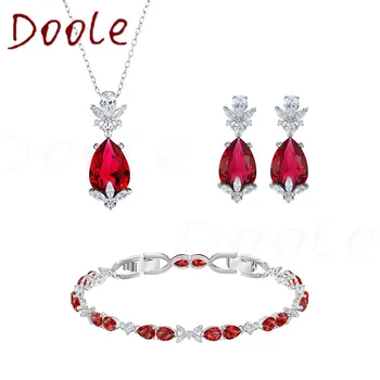 Módne Šperky Vysokej Kvality SWA Luxusné Glamour Red Kvapka Vody Crystal Prívesok Žien Clavicle Reťazca Náhrdelník