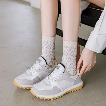 Naberaný retro ponožky kvetinový roztomilý meias preppy style designer kórejský servítky calcetines ženy bavlna sokken harajuku skarpetki