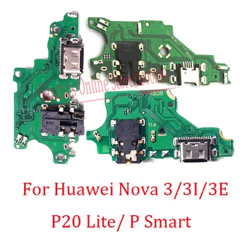 Nabíjanie pomocou pripojenia USB Nabíjanie Port Konektor Rada Dock USB Flex Kábel Pre Huawei Nova 3 3I 3E P20 Lite P Smart Nova3 Nova3i Nova3e Časť