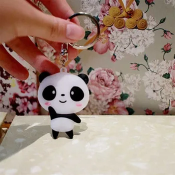 Najnovšie Zvierat Panda KeyChain Roztomilý Tvorivé Cartoon Keyholder Silikónové Šperky Auto Dievčatá Taška Keyring Ozdoby, Doplnky, Darčeky