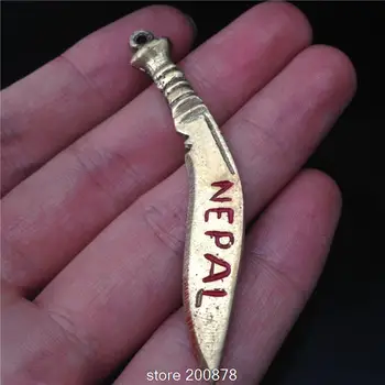 Nepál Mosadz Zlatá Malý nôž Amulet Prívesok Tibete Amulety pre Človeka Tibete šperky TBP069