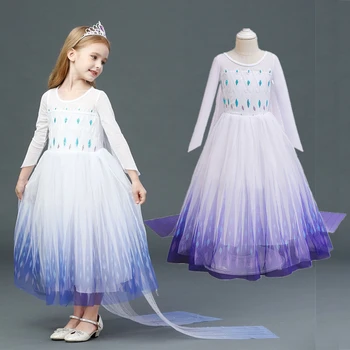 Nové elza súbory na Šaty Dievčatá Party šaty Snehová Kráľovná biele Šaty Elsa Anna Princezná darček k Narodeninám Kostým pre deti disfraz infantil