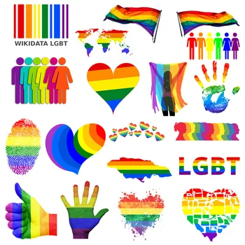 Nové LGBT rainbow banner slogan GAY prenos tepla umývateľný Škvrny oblečenie odznak vlastné žehlička na T-shirt Dekorácie
