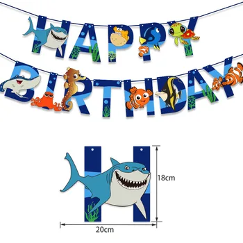Ocean world decoration mora zvierat Shark vzduchu loptu sviatok deti hračka dodávateľa roztomilé ryby, chobotnice, fóliové balóniky Vlajky Zástavy narodeniny