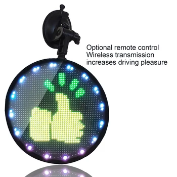 P225 RGB LED Auto Emotikon Svetlo Multicolor Kolo Programovateľný Displej