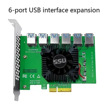 PCI Express X4 20 gb 1 až 6 Stúpačky Karty PCI-E PCI-E Adaptéra PCIE Slot 4X až 16X rozhranie USB 3.0, Stúpačky Extender Pre Bitcoin Banské Banské