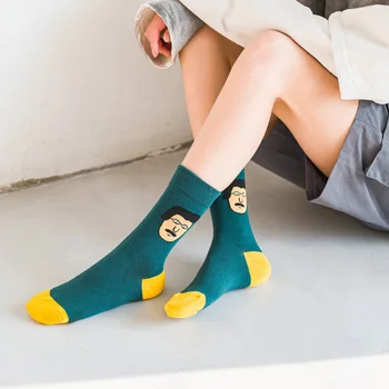PEONFLY Novinka Roku 2020 dámske Ponožky Bavlna Farebné Roztomilý Kreslený Vytlačené Zábavné Šťastný Kawaii Ponožky Pre Dievča Vianočný Darček