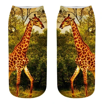 Ponožky Ženy Nastaviť 9 Párov 3D Vytlačené Trendy Tvorivé Žirafa Ženské Krátke Ponožky Zábavné Osobnosti Zvierat Dizajn Členok Bavlnené Ponožky