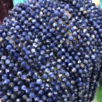 Prírodný Kameň Modrý-Žily Kameň Tvárou Kolo Malé korálky Voľne Guľôčok Pre Šperky, Takže DIY Náhrdelník Náramok Príslušenstvo