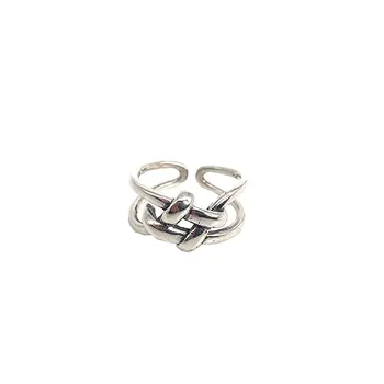 QMCOCO Minimalistický 925 Silver Geometrie Krúžok Pre Ženy Zapojenie Osobnosti Motúzov Šperky Nové Módne Doplnky, Darčeky