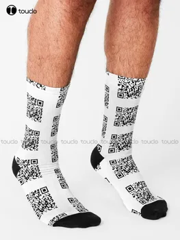 Rickroll Qr Kód Ponožky Slouchy Ponožky Pre Ženy Osobné Vlastné Unisex Dospelých Ponožky Halloween Vianočný Darček Teen Ponožky Legrační