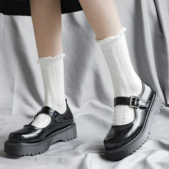 RZHBRO 3 Páry / Set Roztomilé Ponožky dámske Princezná Štýl Bavlna Biela dámske Ponožky Japonský Sladké Girl ' s JK Lolita Ponožky Veľkosť