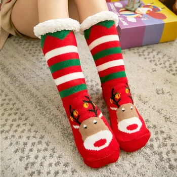 Silikónový protišmykový dámske Papuče Ponožky, Fuzzy Ponožky Teplé Plyšové Spálňa Ženy Mäkké Jeleň Mačka Ovce Vianočné Žena Dizajnér Ponožka