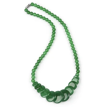 Tmavo Zelená Chalcedony Korálky 6-20 mm s Trblietavé šperky Malajzia Jaspis Náhrdelník 18-palcové Čo Na Narodeniny veľkoobchod H91