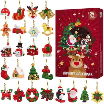Toyvian Adventný Kalendár s 24PCS Visí Ozdoby na Vianočné Odpočítavanie Kalendár Party Láskavosti pre Xmas Dovolenku Dekor