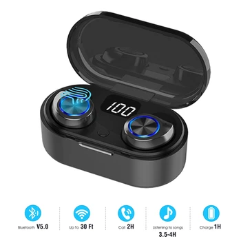 TW80 Bluetooth 5.0 Bezdrôtové Slúchadlá Plnenie Prípade Sweatproof Stereo Slúchadlá do Ucha Postavený v Mic Športové Headset Hlboké Basy Zvuk