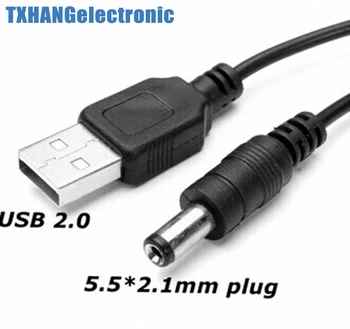 USB 2.0 DC 5,5 mm X2.1mm 5.5X2.1 80 cm USB napájací kábel Kábel MCU Napájanie DIY elektroniky