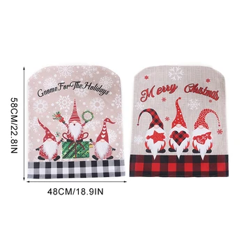 Vianočné Trpaslíkov Vytlačené netkanej Textílie Stoličky Kryt Vianočné Dekorácie Pre Domov Vianočné Party Decor