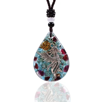 Vták Prívesok Turquoises Orgone Prívesok Náhrdelník Orgonite Generátor Energie Upokojenie Duše Pendule Amulet Šperky