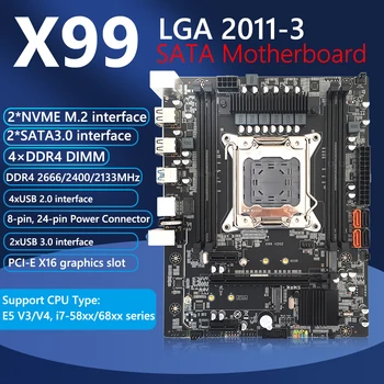 X99 V2 D4 PCI-E X16 Ploche základnej Doske Počítača H81 čip s CPU Pamäť Doska s Xeon E5-2620 V3 LGA2011-3 CPU 8GB