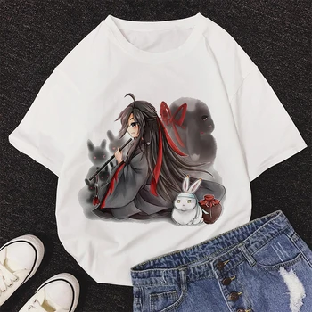 Ženy Harajuku Estetické Ružová Topy Mo Dao Zu Shi Grafické Tlače T-shirt Bežné Tričko Lete Anime Roztomilý Žena T Tričko