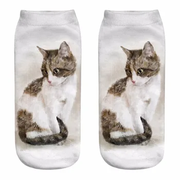 Ženy to Legrační Zviera Roztomilý 3D Tlač Mačiatko Ponožky Ženy Členkové Ponožky Unisex Ponožky Módne Sox Kreslených Mačka Pre Ženy Dropship