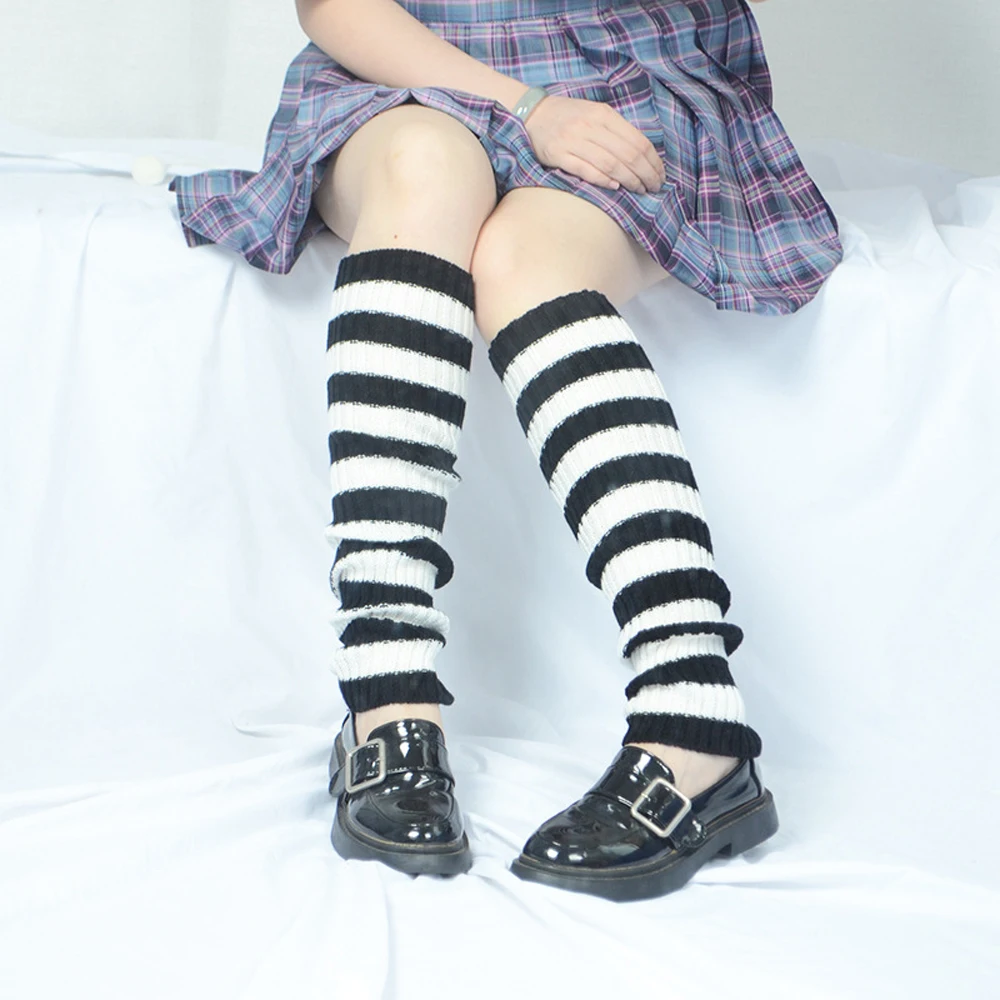 2021 Kórejský Trendy Leg Warmers Dievčatá Nad Kolená Prúžok Farba Nohu Príslušenstvo Zimné Tanečné Školenia Nohu Protector Obrázok  2