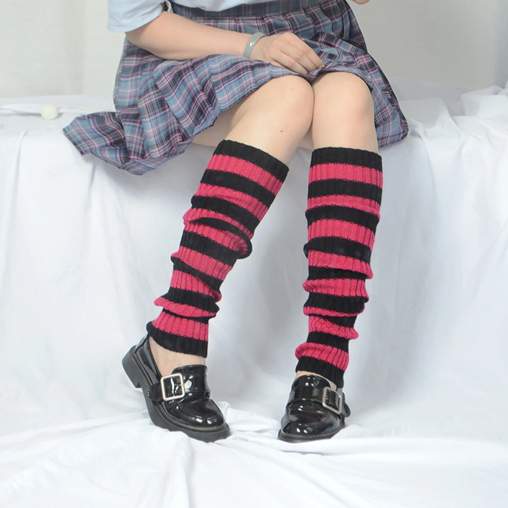 2021 Kórejský Trendy Leg Warmers Dievčatá Nad Kolená Prúžok Farba Nohu Príslušenstvo Zimné Tanečné Školenia Nohu Protector Obrázok  3