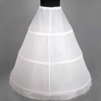 Biele 3-HOOP plesové Šaty, KOSTÍ PLNÝ KRINOLÍNA SPODNIČKA SVADOBNÉ SUKNE SLIP