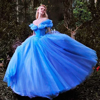 Halloween Žien Nový Film Blue Popoluška Milú Luxusné Svadobné Šaty Dospelých Plesové Šaty Svadobné Šaty Šaty, De Mariee