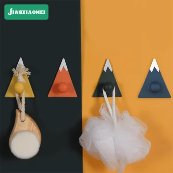 Kreatívne a jednoduché Mount Fuji háčik Nordic miestnosti dekorácie plastové háčiky bez klincov 4 balenia (jar, leto, jeseň a winte