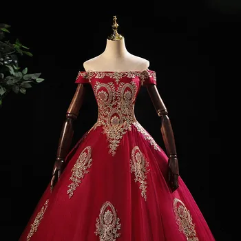 Loď Krku Quinceanera Šaty 2021 Vestidos Party Šaty Rameno Prom Formálne Plesové Šaty, 11 Farby Vintage Prispôsobiť Veľkosť