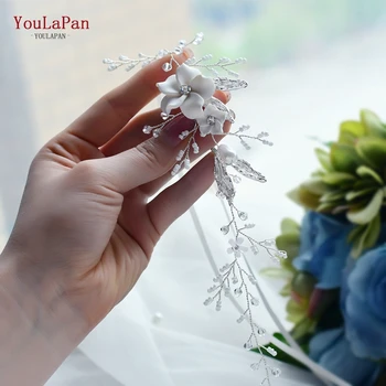 YouLaPan HT07-S Pearl Korálkové Nohu Kapela Crystal Dekorácie Zápästie Kvet Shell Kvet Noha Popruh Zliatiny Leaf Strieborné Reťaze Pásu